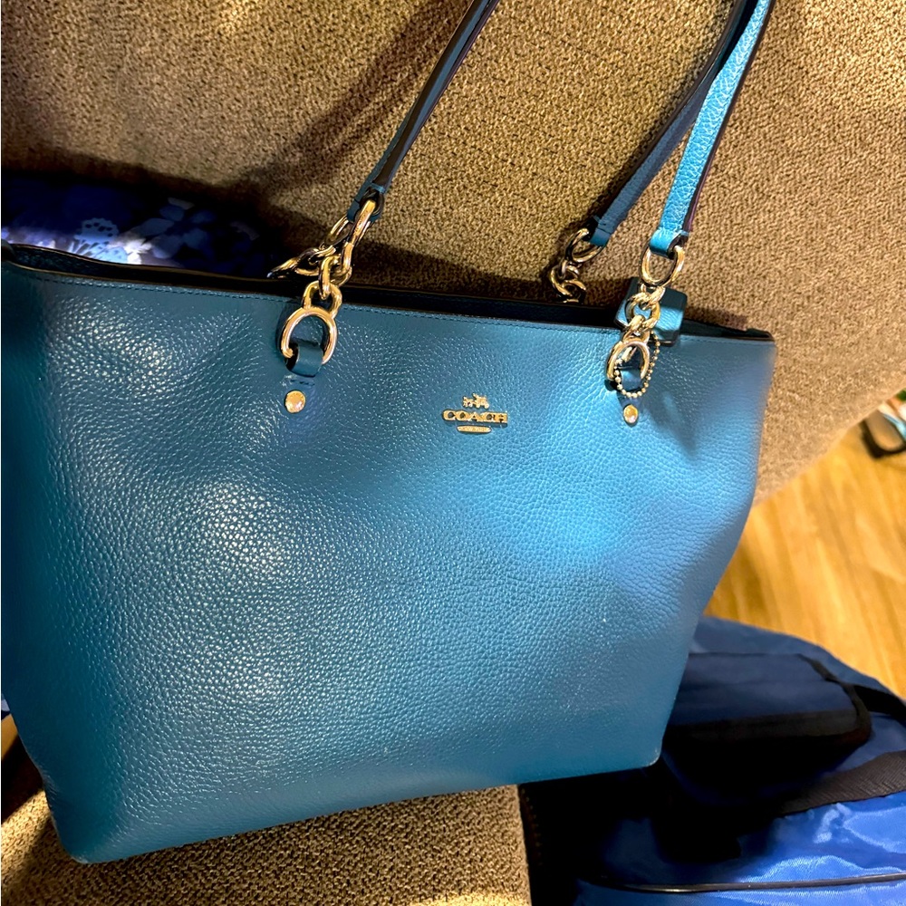 Coach Blue Leather Shoulder Bag